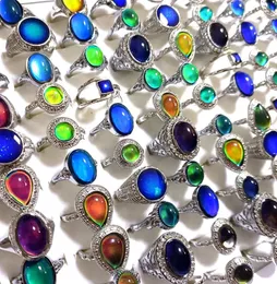 50 peças atacado top mix anel de humor controle de temperatura anéis de mudança de cor joias vintage 240220