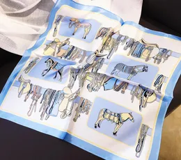 Horse Print Silk Scarf Women Animal Printing Small Square Silk Scarves Headscarf Gift 50 50cm1293366