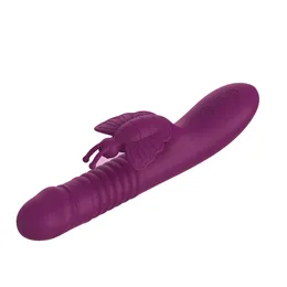 Vibratorer kvinnors fjäril teleskopisk vibrationsstång stark chock simulering penil kvinnlig onani vuxna sexuella produkter 240224