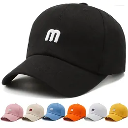 Ball Caps Kobiety Regulowany baseball podróżny na świeżym powietrzu dla mężczyzn Kpop Letter M Haft Sun Visor Dad Hat Mężczyzna Snapback Peaked