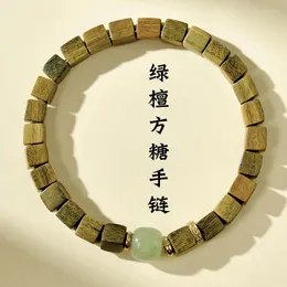 Strand verde sândalo pulseira menina açúcar retro estilo étnico placa tibetana jogar charme arte