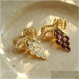 Pins Brooches Brass With 18K Colorf Crystal Retro Women Jewelry Punk Party T Show Gown Runway Trendy Korean Japan Israel Drop Delivery Otdwf