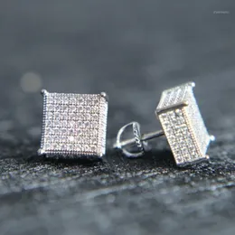 2020 Stud Earringsmens big bling ear jewelry 3 colors screw back micro pave cz earring for men1311t