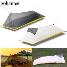 230g260g Ultraleichtes 1-Personen-Outdoor-Campingzelt Sommernetz 40D 210T Nylonkörper Innenbelüftung Moskitonetz 34 Jahreszeiten 240220