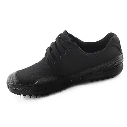 Wear resistant and anti slip construction site work shoes student military training labor protection training shoe black