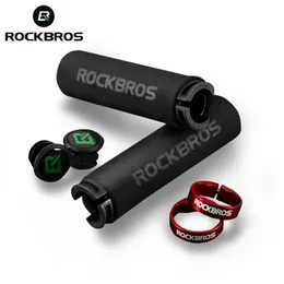 ROCKBROS Sponge MTB Grips Ultralight Soft Bicycle Handlebar Cover Anti-skid 3D Alloy Bilateral With Dust Plug Bike Accessories 240223