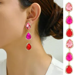 Brincos pendurados charme lágrima coração decoração piercing longo gota para mulheres design de luxo acessórios de qualidade jóias de festa de casamento