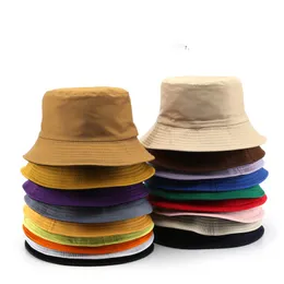 Double-sided Wearing Cap Solid Color Bucket Hat Men Women Sun Hat Reversible Fisherman Hat Summer Panama Cap Sun Fishing Gorros