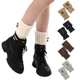 Women Socks Wool Dark Boot Coffs Tokle Toppers Toppers Short Leg Warmers Fashion Strendy Solidy