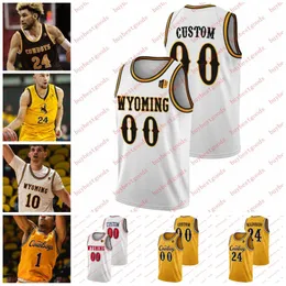 Özel Wyoming Cowboys Basketbol Forması Avcı Maldonado Caden Powell 0 Nathanial Talich 1 Brendan Wenzel 10 Hunter Thompson Wyoming Forma