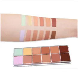 Correttore Trucco professionale 12 Palette per la correzione del colore Scpting viso Colori contorno Fondotinta Crema Vegan Crudelty Drop Delivery H Dhqay