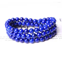 Strand Natural Lapis Lazuli Emperor Buddha Beads Three Circle Bracelet Fashion Ornament Factory Direct Sales