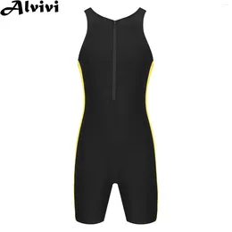 Men's Swimwear Men One-piece Sleeveless Zipper Bodysuit Swimsuit Triathlon Wetsuit Rash Guard Beach Pool Bathing Suit Surf Clothing