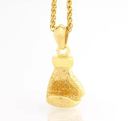 Novo design pingente de punho dourado masculino039s moda power boxe grande punho pingente colares de aço inoxidável hip hop clube jóias acc3655590