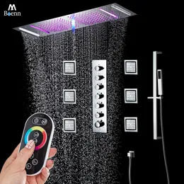 M Boenn Shower Foucet for Bathroom Smart Multicantal Shower System家庭用シャワーヘッドボディスプレーサーモスタットミキサータップバスアクセサリー