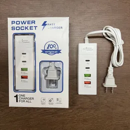 USB Power Strip Charger Station Splitter 20W USB Typ C 2.0 PD Fast Charger Phone Charging Plug USB US EU Electrical Socket