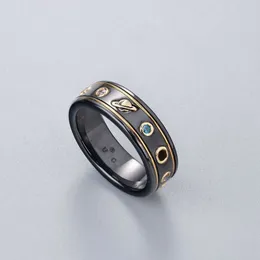 Siyah Beyaz Seramik Küme Bant Halkalar Bague Anillos Erkek ve Kadın Nişan Düğün Çift Takı Lover Hediye239k