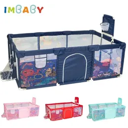 IMBABY Baby Playpen Safety Barrier Childrens Playpens Kids Fence Balloons Pit Pool Balls For born Playground Basketbal 240220