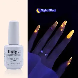 15ml Top Coat fluorescente luminoso No Wipe top gel Glow in The Dark Semi Permanent Art Tool Smalto per unghie gel Vernish 240222