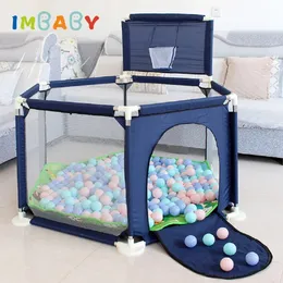 Imbaby Pool Balls Playpen for Children Infant Playground Fence Toddler Solid Color Safety Baskdrail Indoor Park Toy بدون كرة 240220