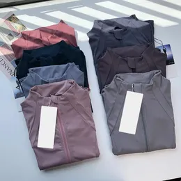Aloyoga 정의 여성 요가 보디 빌딩 재킷 단수형 슬리브 재킷 야외 스포츠 코트 퀵 드라이 피트니스 액티브웨어 통기 가능한 풀 지퍼 지퍼 코트