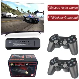 Konsoler X2 Plus Game Stick 4KHD Portable Console TV GD10 Pro Handheld Game Player 40000 Retro Games Wireless Controle Video Game Console