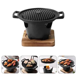 Griglia giapponese a carbone stufa Hibachi grigliata tavolo coreano ghisa padella per barbecue piastra interna Teppanyaki che serve Shichirin 240223