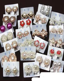 Zufällige Mischung aus 15 Stilen, 15 Paar zarte Kristall-Perlen-Ohrringe, Seestern-Perlen-Edelstein-Ohrhänger, passendes Mädchen, Madam1244130