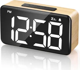 Цифровые будильники для спальни, цифровые часы с большими цифрами, простые в использовании, 5 уровней 12/24 часа, настольные часы для спальни, прикроватные часы для детей и взрослых