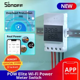 Control SONOFF POW Elite Smart Power Meter Switch 16A /20A Wifi Smart Home Switch LCD Screen Works with Alexa Google Home eWeLink App