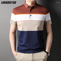 Men's Polos Top Grade Yarn-dyed Process Cotton Fashions Stripped Casual Polo Shirt For Men Summer Luxury Short Sleeve Tops Clothing