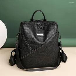 School Bags Fashion Women Backpacks High Quality Soft Leather Book Bag For Girls Female Travel Bagpack Ladies Back Pack Rucksack Sac