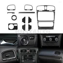 Acessórios interiores para volkswagen vw golf 6 mk6 gti kit de fibra de carbono macio capa guarnição 2008-2012 13 peças inteiras