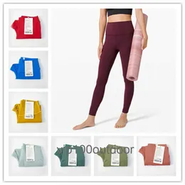 2024 Yoga clothes LL High Waist Yoga Pants Women Push-up Fitness Leggings Soft Elastic Hip Lift T-shaped Sports Pants Running Training Lady 22 Colors 8E4W