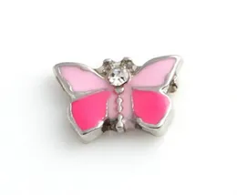 Todo 20 pçslote borboleta de cristal diy liga flutuante medalhão encantos apto para viver medalhão magnético pingente moda jóiass1610641