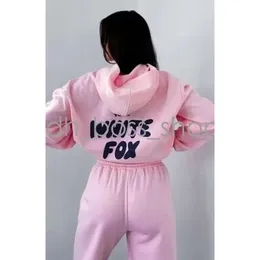 Designer Tracksuit White Fox Hoodie Sets Two 2 Piece Set Women Men's Clothing Set Sporty Long Sleeved Pullover Hooded 12 Coloursspring Autumn Winter 906