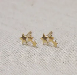 10 paia piccoli orecchini a bottone a 3 stelle orecchini a bottone con tre stelle collegate orecchini a bottone per adolescenti a 3 stelle carini per le donne7159232