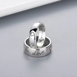 Women Girl Flower Bird Pattern Ring with Stamp Blind for Love Letter Ring Gift for Love Couple High Quality Jewelry245V