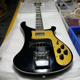 Custom Gloss Black 4 Saiten 4003 Elektro Bass Gitarre Rosewood Griffbrettdreieck MOP Inlay rechts