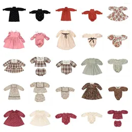 Clothing Sets Pre-sale (ship October) 2024 Baby Girls Clothes Print Floral Shirts Kids Dress For Long Sleeve Cherry Top Boys Pants