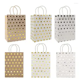 غلاف الهدية jqsyrise 5pcs Gold Dot Paper Bags Kids Birthday Party Candy Cookie Packing Baby Shower Wedding Event Supplies Supplies