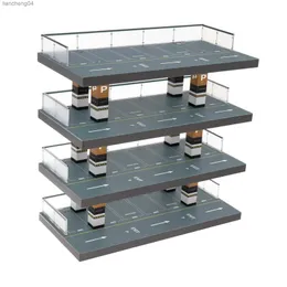 Diecast Model Cars 1/64 Scale 4 Tiers Diecast Model Display Case Scenery Diorama Parking for Toy Car Simulation Display Acrylic