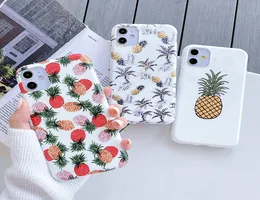 حالة هاتف الأناناس الفاخرة لجهاز iPhone 11pro Max Case لـ 7 8 6 6s بالإضافة إلى X XR XS Max Summer Fruit Matte Silicone Silicone Cov9878581