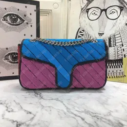 Mais recente bolsa de ombro Marmont Multicolor 446744 bolsa feminina moda bem conhecida bags1813