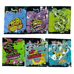 Sacos de embalagem de goma sour brite crawlers pacotes de maçã berry mylar saco de armazenamento vazio pacote de gomas