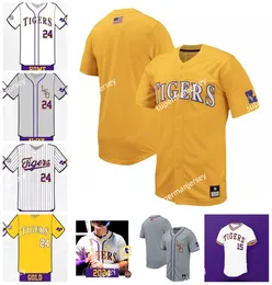 Antoine Duplantis Zach Watson 2024 Maglia da baseball LSU Daniel Cabrera Chris Reid Alex Bregman DJ LeMahieu Aaron Nola Kevin Gausman Personalizzato LSU Tigers Maglie NUOVO