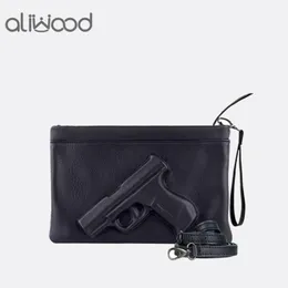 Sacos de ombro 3d impressão arma pistola saco marca feminina corrente mensageiro designer bolsa embreagem senhoras envelope embreagens crossbody bolsas268t