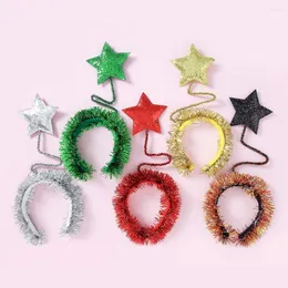 Hårtillbehör Jul Hoops Cute Cartoon Star Headwear For Baby Girls Kids Festival Villus Hairhoops Children's