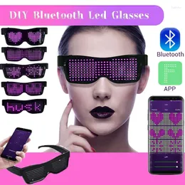 Party Decoration Led Glasses Multi-language USB Charger Flashing Luminous Eyewear Holiday Sunglasses App Control And 10 Kinds Of Mode