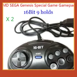 Gamepads 2pcs/1pc Md Sega Gamepads 16bit Sega Genesis Game Controller 9 Holes Sega Joypad عالية الجودة إكسسوارات لعبة جيدة السعر